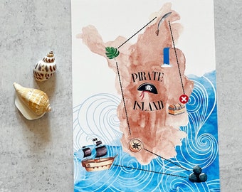 Pirate Island Make-Believe/Pretend Play Map Printable || Instant Download