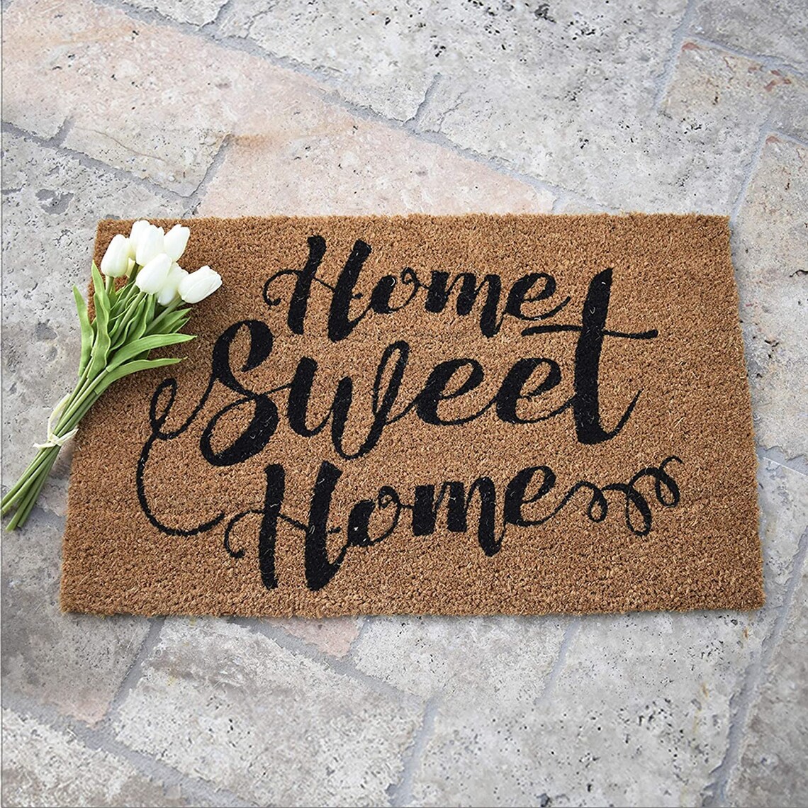 Home Sweet Home Door Mat Mat Natural Coir Fiber Etsy