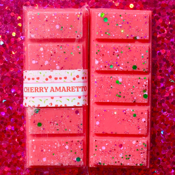 Cherry Amaretto | Scented Wax Melt | Soy Blend Wax Melt | Great Gift | Soy Wax Blend | Fruity Scent | Fun Gift | Small Gift | Snap Bar