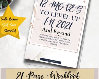 Coco Créatif - 18 Moves to Level Up WORKBOOK / Printable Workbook, Self-Esteem, Self-Awareness, Personal Development  *Instant Download*