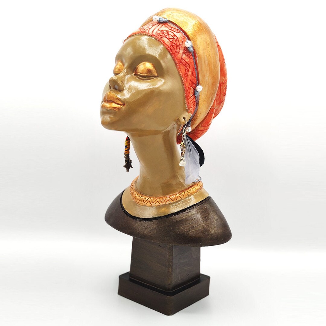 African Queen Statue & Bust African Woman Bust and Sculpture Etsy