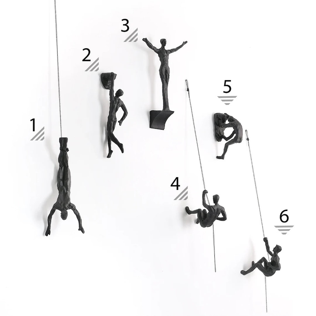 Set of 6 Wall Climbing Man Climbing Men Wall Art 3d Wall Etsy
