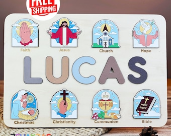 Personalized Name Puzzle: Custom Baptism Christening Gift