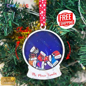 Family Opening Presents Ornament Personalized Christmas Ornament 2024 Christmas Family Name  - Family Christmas Ornament Gifts