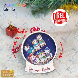 Unique Christmas Ornaments Beautiful, Family Name Christmas Ornaments, Xmas Ornaments Personalized, Snow Family Ornament Family Names Gift
