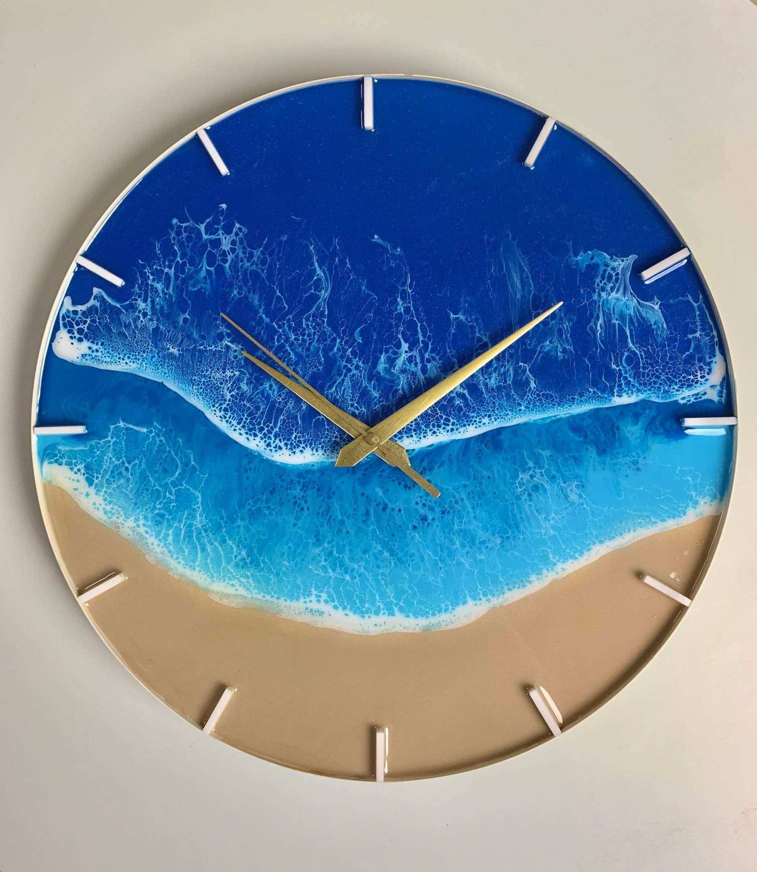 Beach Wall clock Epoxy wall clock Epoxy resin Handmade Etsy