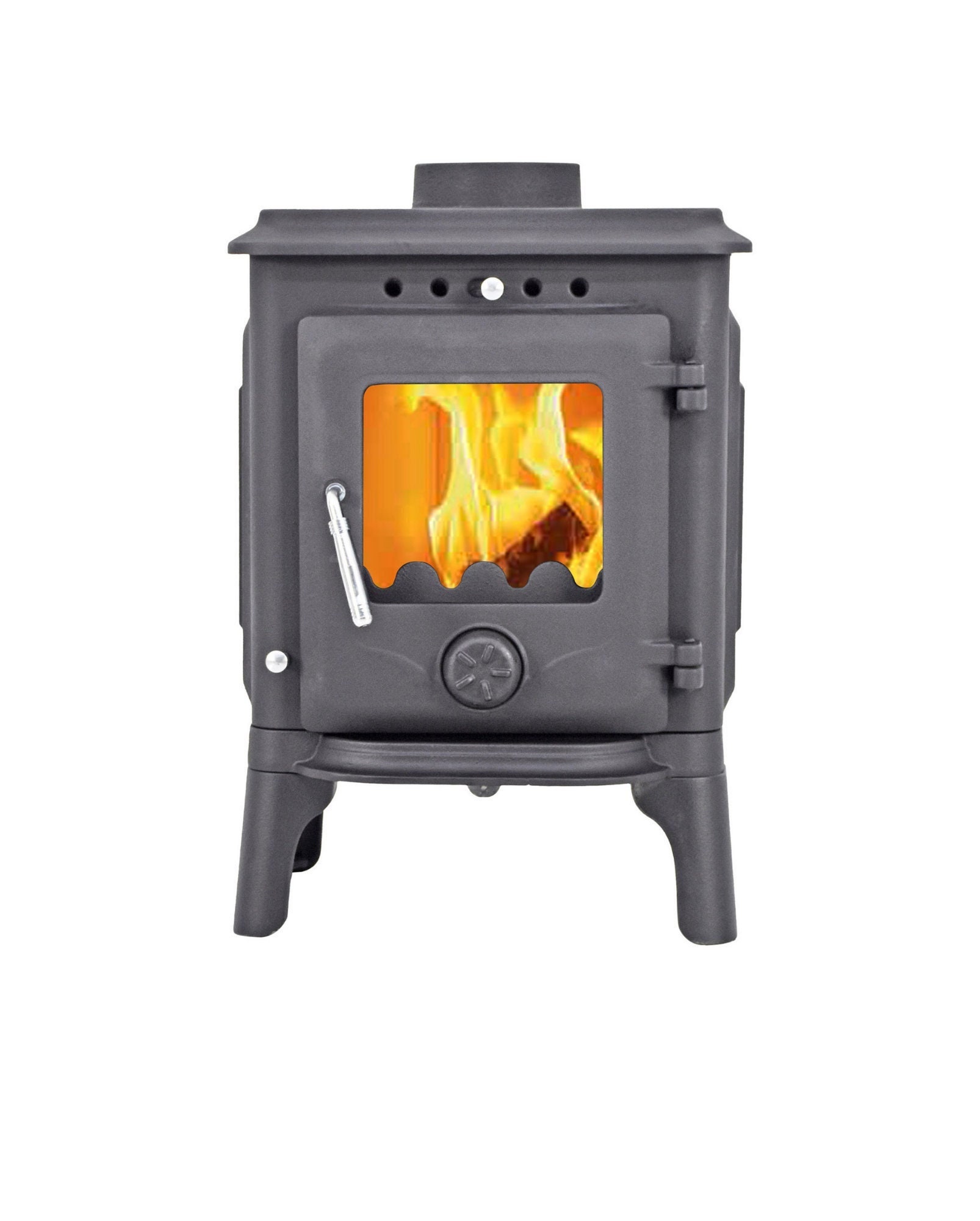Cast Iron Wood Burning Stove 4.5KW top / Rear Flue Exit 100 Etsy