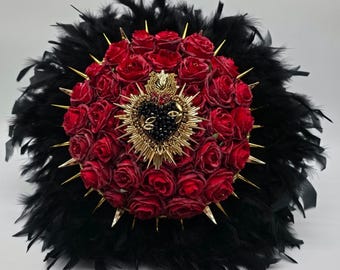 Sacro Cuore, bouquet a punte, bouquet da sposa, matrimonio alternativo, sposa alternativa, fiori per matrimonio gotico, rock chick, matrimonio punk, tema