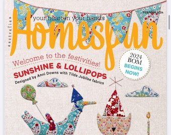 HOMESPUN Australian Feb Mar 2024 issue - Latest Art & Craft Magazine- Instant Download PDF Version