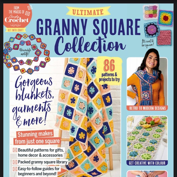 Granny Square Collection  86 Patterns – 16 July 2021  - Art & Craft Magazine- Instant Download PDF Version