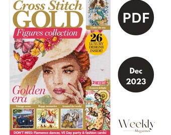 Cross Stitch Gold Figures Collection Special Issue- 26 Designs- The World of Cross Stitching Magazine  Instant Download PDF Version