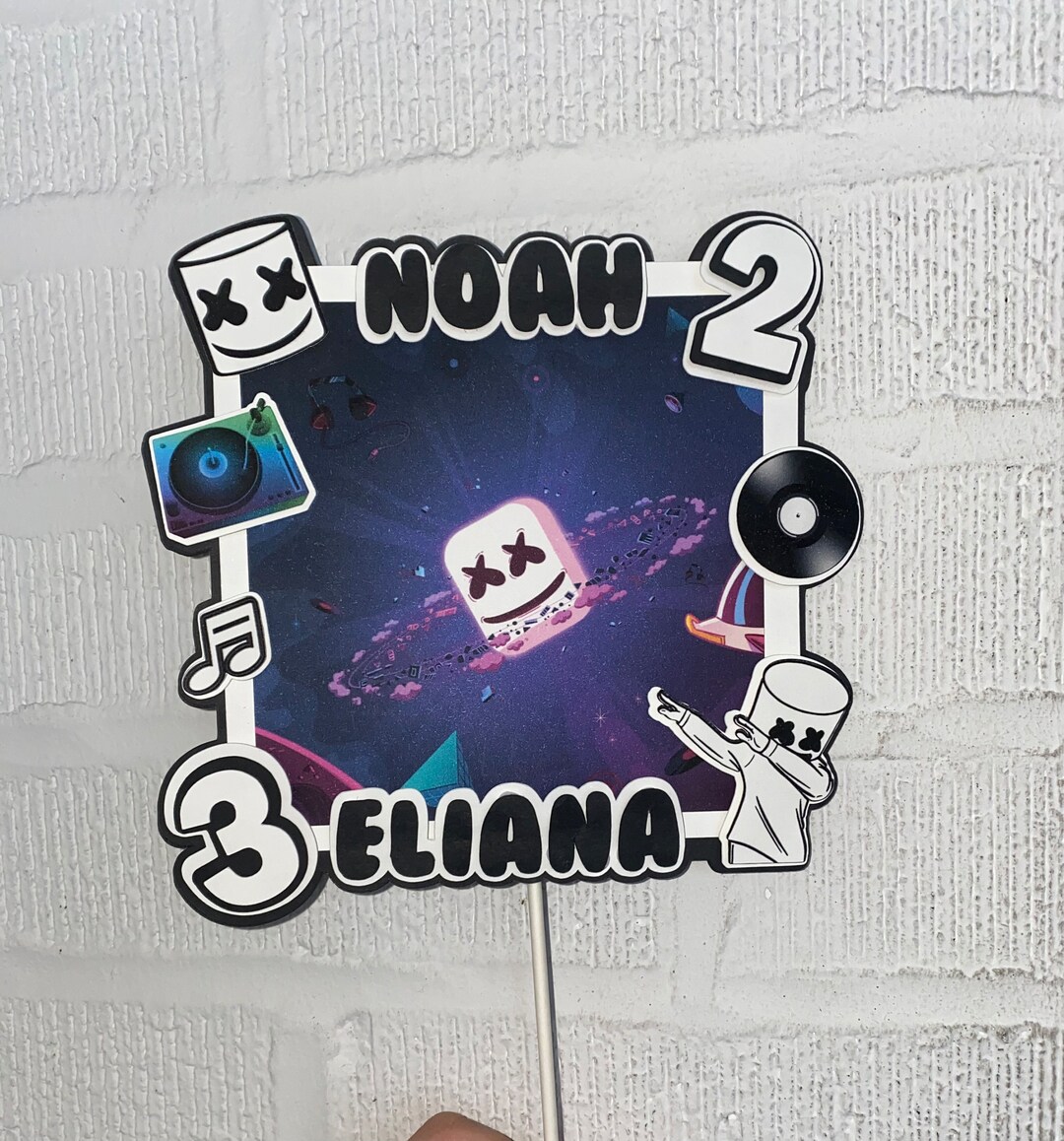 Marshmello DJ Cake Topper Birthday Cake Topper Customizable Etsy