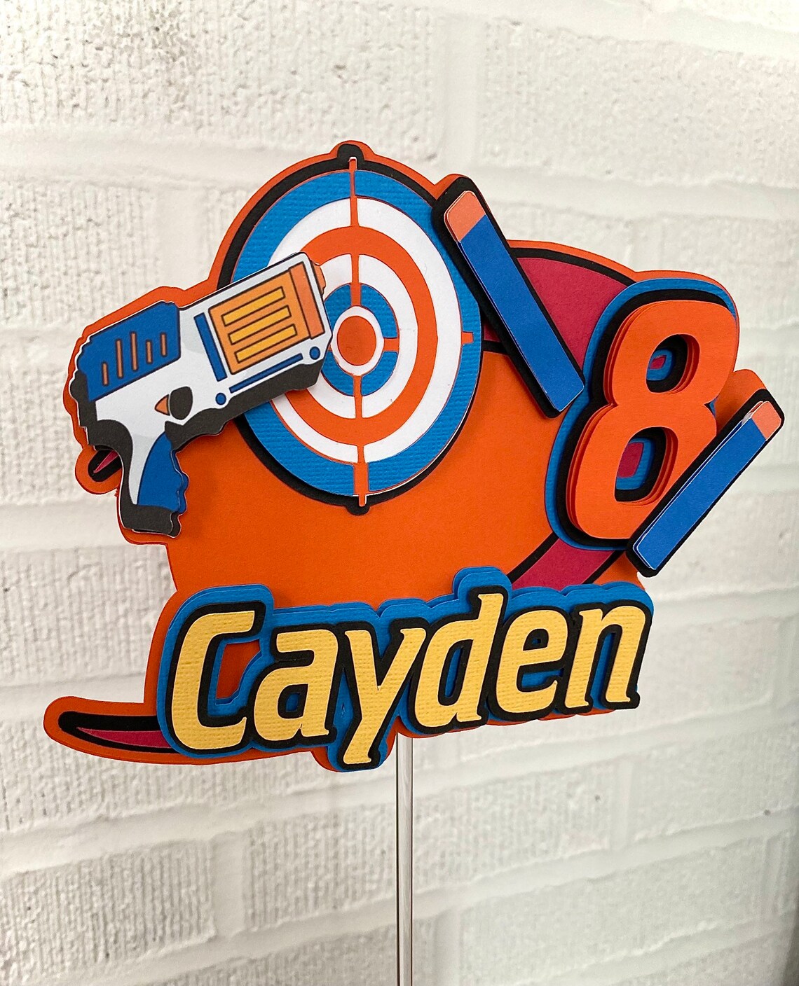 NERF Inspired Themed 3D Cake Topper Party Decorations Etsy