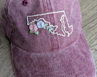 Llamada al baile estatal, bordado a mano, floral, personalizable