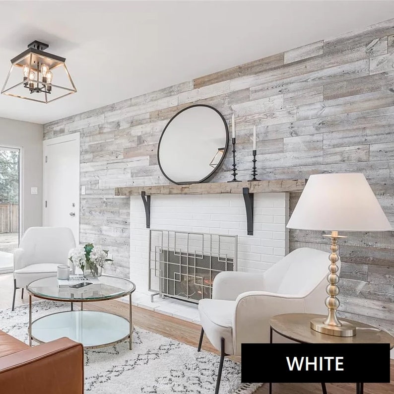 Reclaimed Barnwood Planks EXCLUSIVE OFFER 20 sq ft White - ideas for an accent wall