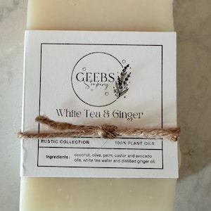 Natural White Tea and Ginger Soap Bars 5 oz Full Size Bars