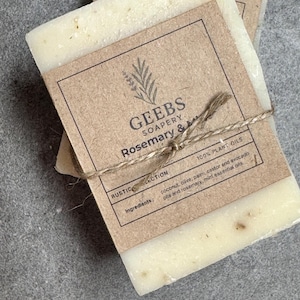 Natural Rosemary Mint Soap Bars 5 oz Full Size Bar