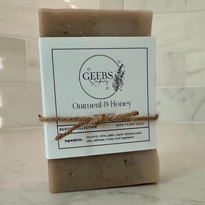 Natural Oatmeal and Honey Soap Bar 5 oz Full Size Bar
