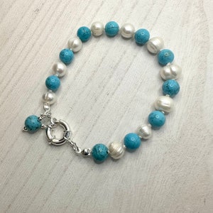 Turquoise and Pearl Bracelet