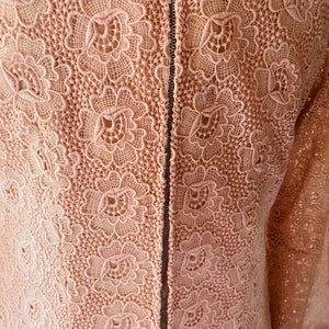 Lace Midi Dress Soft Orange Nude Pink Made in the Seventies FR 40 - Etsy