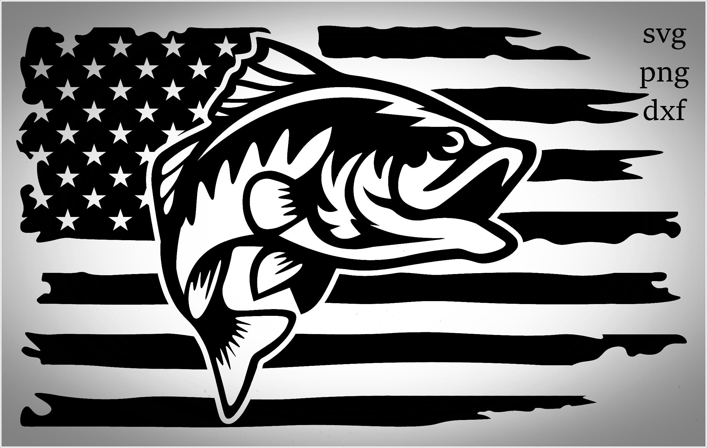 Bass American Flag Svg Png Dxf Cricut Silhouette Solo - Etsy