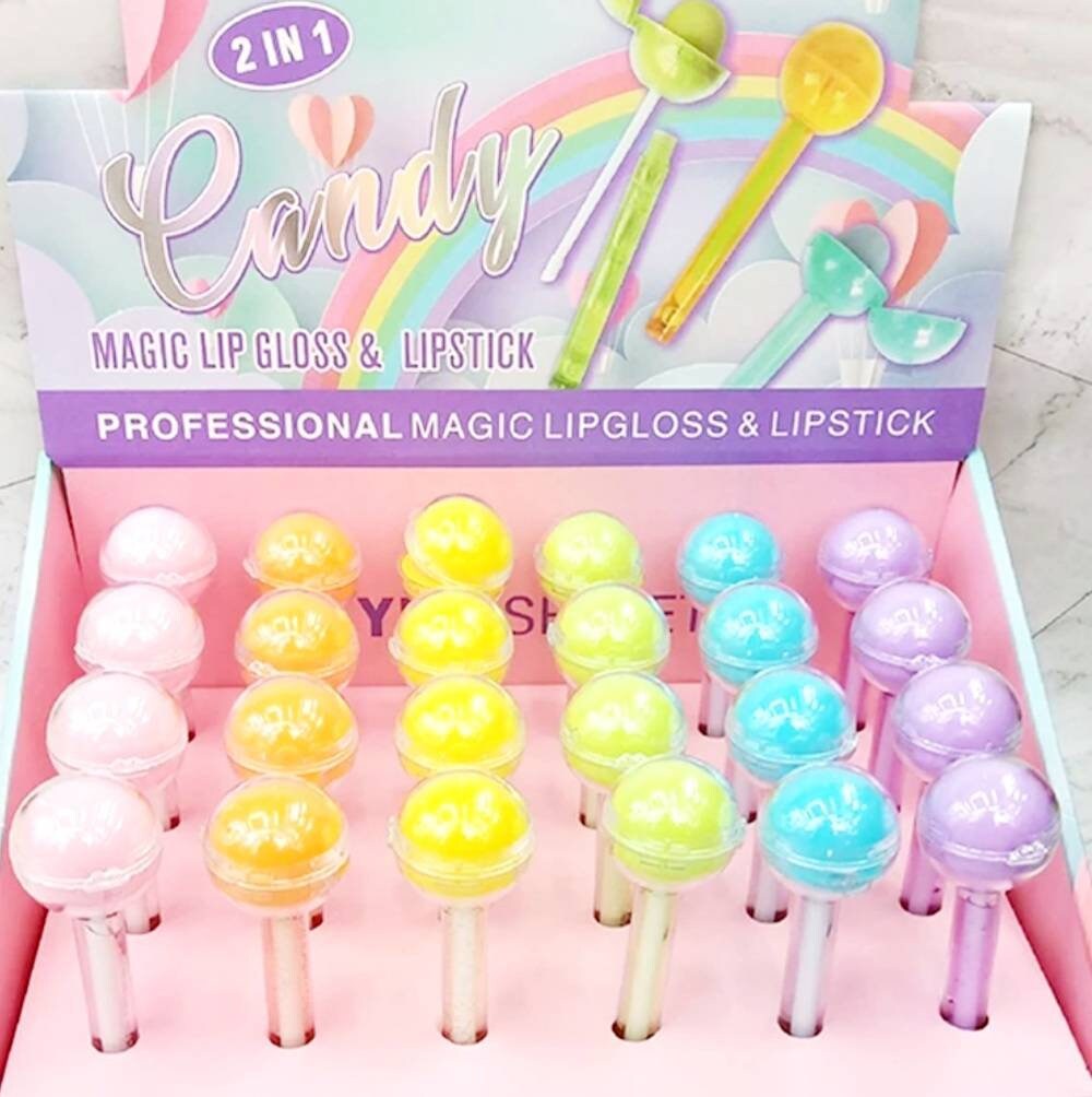 2 in 1 cute lollipop lip balm gloss Etsy