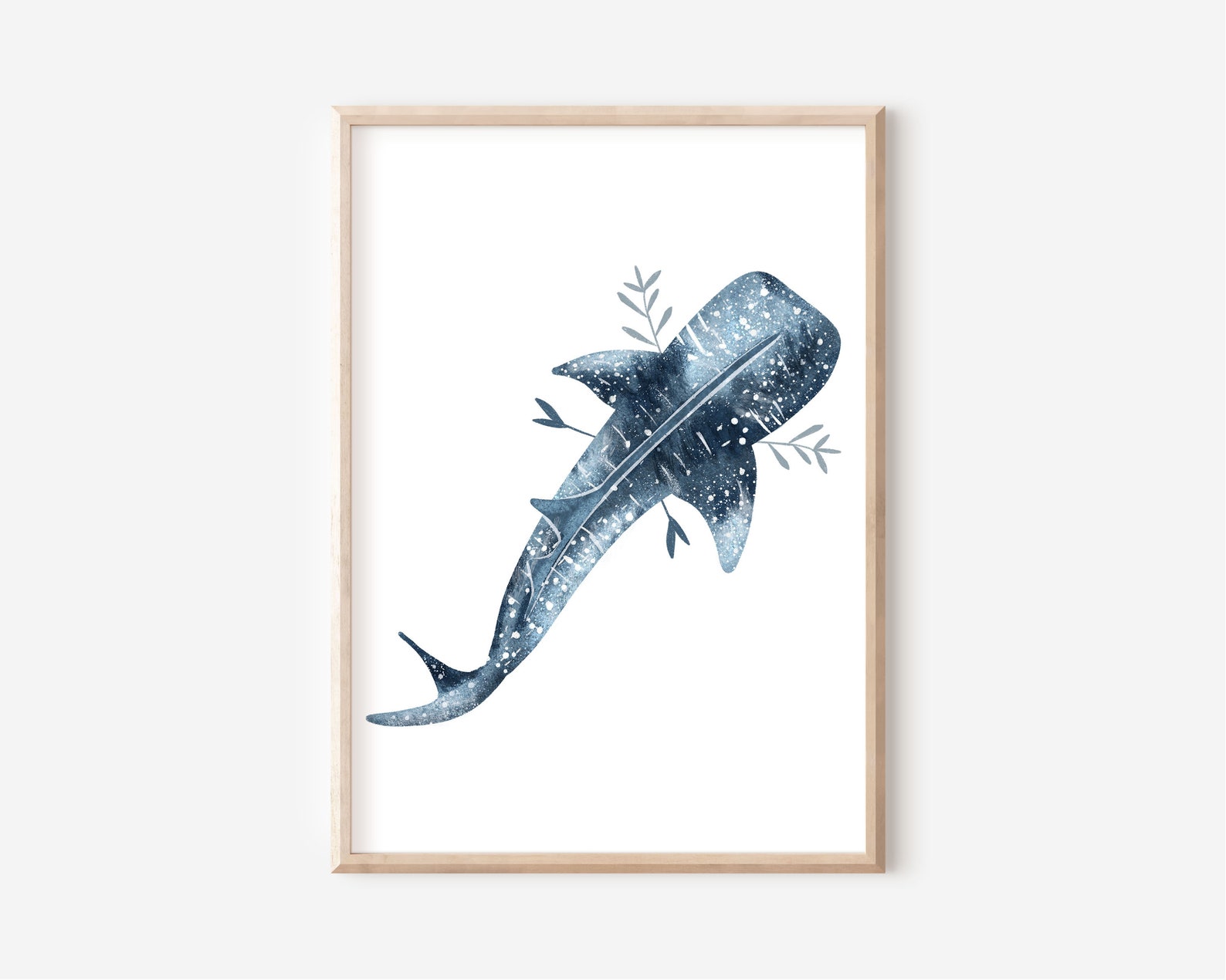 Set of 4 Prints, Shark Print, Underwater Room Decor, Sea Animal Prints ...