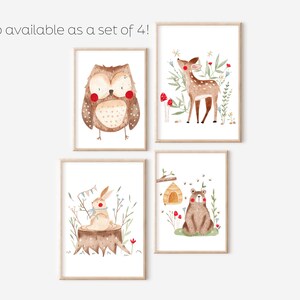 Printable Bear Wall Art, Woodland Wall Art, Printable Woodland Nursery ...