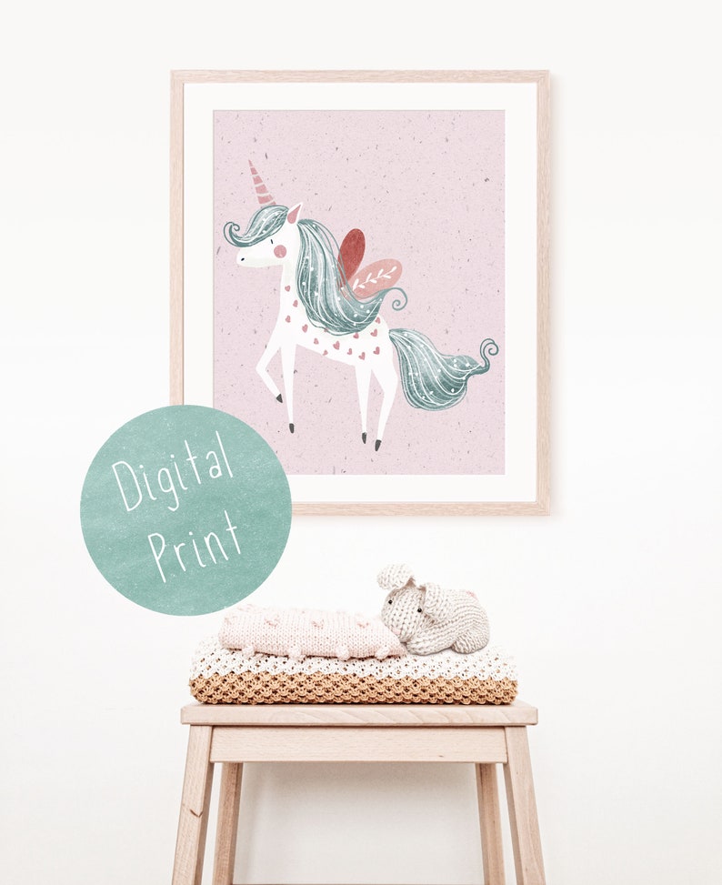 Unicorn Digital Print Fairytale Nursery Decor Unicorn - Etsy