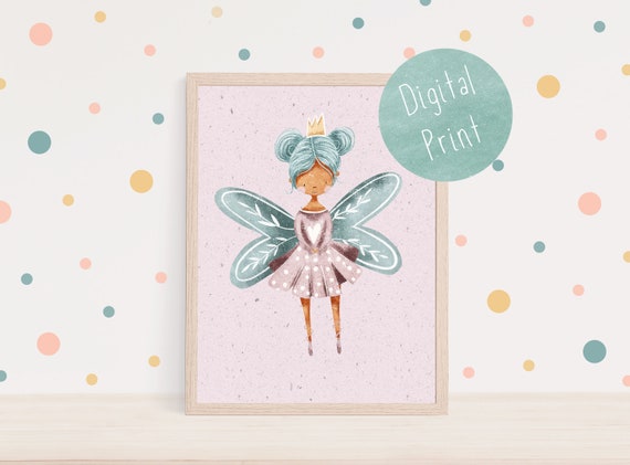 Fairy Digital Print, Fairytale Nursery Decor, Fairy printable, Princess Wall Art Prints, Girls Room Decor, Princess Print, DIGITAL DOWNLOAD