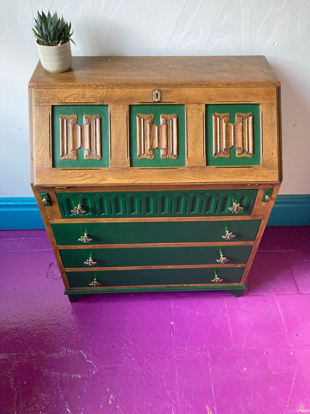 SOLD Upcycled Jaycee Vintage Writing Desk / Bureau / Dresser Etsy