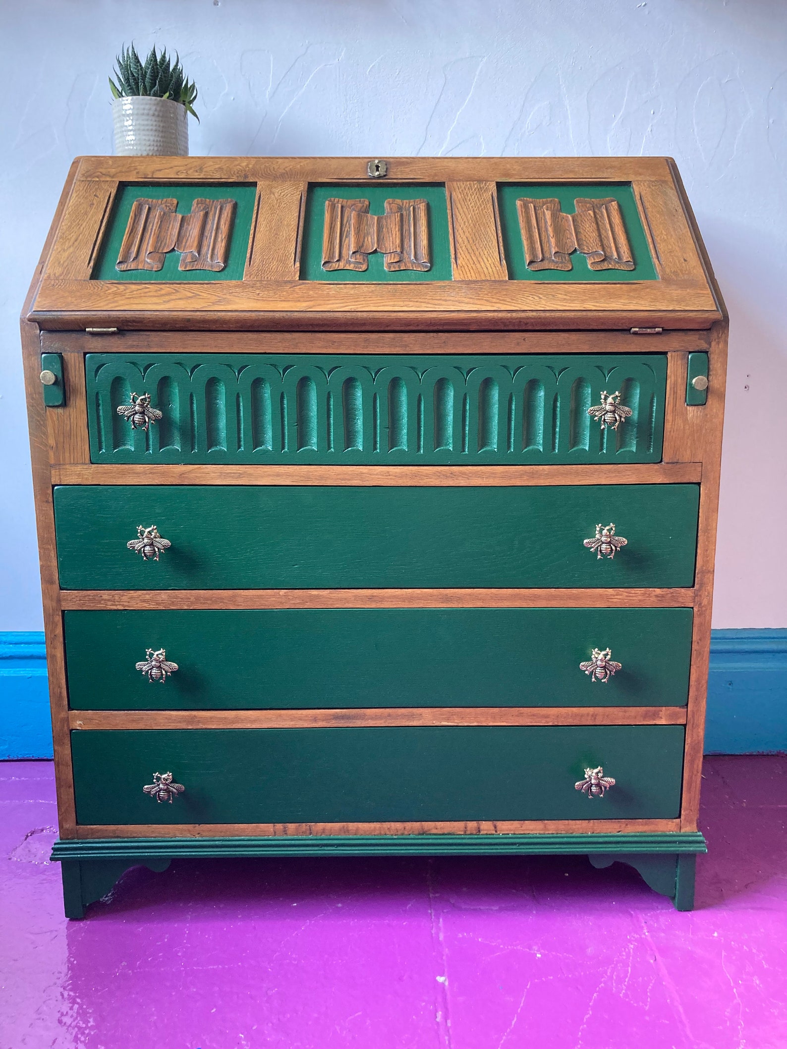 SOLD Upcycled Jaycee Vintage Writing Desk / Bureau / Dresser Etsy