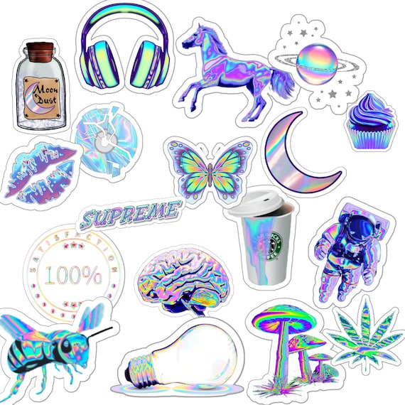Holographic PNG Sticker Pack