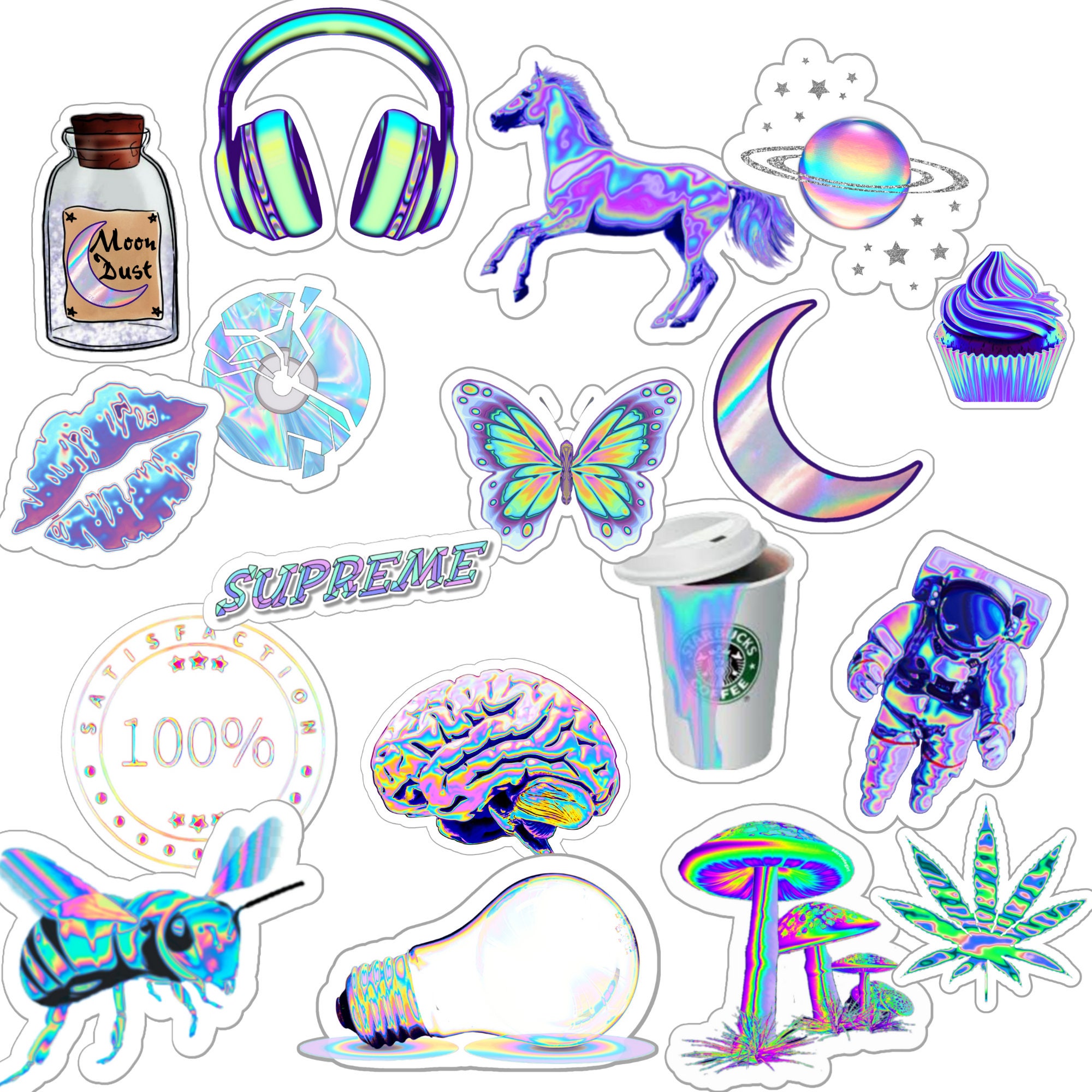 Crystal Stickers Gold Iridescent Stickers Holographic Sticker Sheet Foil  Sticker Clear Crystal Sticker Sheet Holographic Crystals 