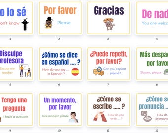 Spanish Class Posters: Classroom Decor with Useful Phrases (Digital Download)