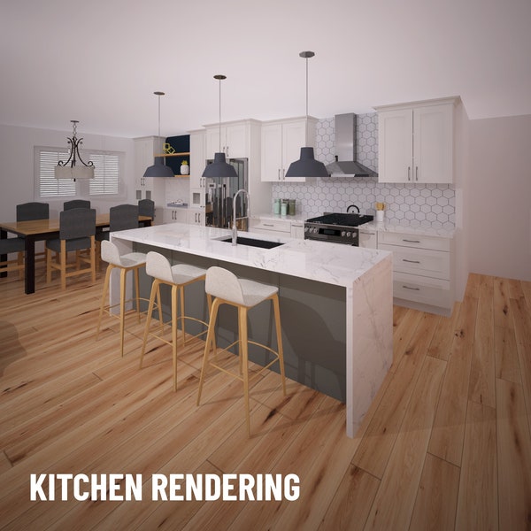 Kitchen and Bath Cabinet Design | Kitchen 3D Rendering | 360 Panoramic View | Space Planning