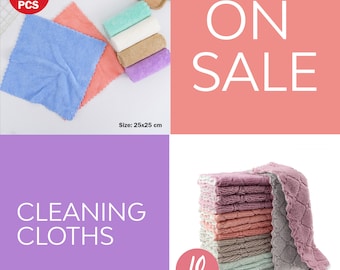 Super Soft Cleaning Rags – Absorbent Coral Fleece Dish Towels