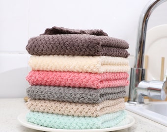 15 PCS Soft and Absorbent Paper Towel Replacement, Microfiber Cleaning Cloth Face Cloth Hand Towel. Gift Idea for Friends and Mom. 25x25 CM