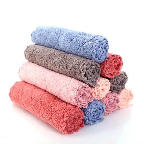 15 PCS Soft Absorbent Unpaper Towel, Gift Ideas for Mom, Small Reusable Kitchen Dish Cloth | Face & Hand Towel | 17 x 30 CM