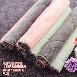 6 Pack Super Soft and Absorbent Rags | 2 Sizes - 3 pcs 16x27cm and 3 pcs 25x25cm | Save on Paper Towel