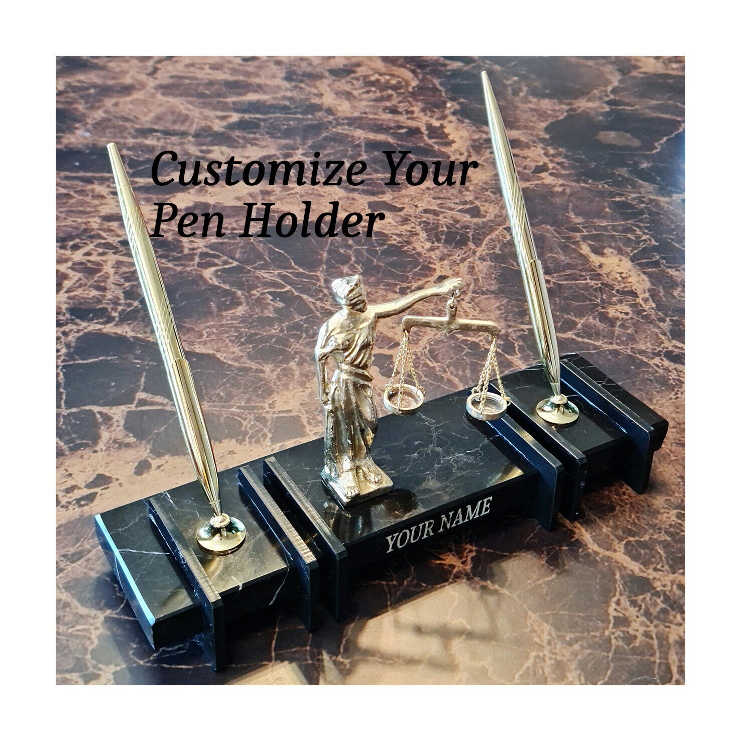 Marble Pen Holder Desk Pen HolderFigured Marble Pen Etsy