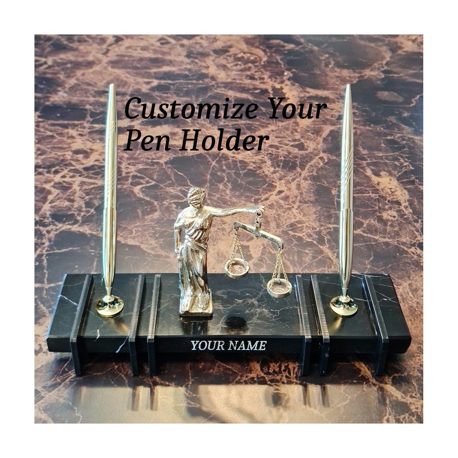 Marble Pen Holder Desk Pen HolderFigured Marble Pen Etsy