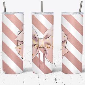Girl Boss Rose Gold Tumbler, Rose Gold and Stripe, 20oz Tumbler, Girl Boss, Inspirational Tumbler, Skinny Tumbler, Drinkware, Sublimation