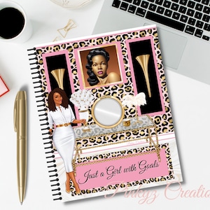 Printable Pink and Leopard Journal/Planner Stationery Set Planner Cover, Notebook Covers, Journal Cover, Sublimation
