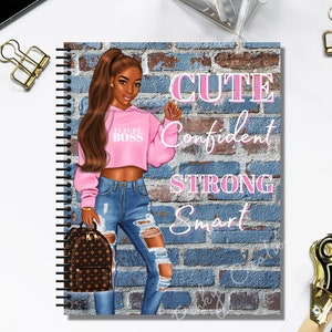 Black Girl - Future Boss, Boss Girl , Spiral Notebook, Melanin, African American Woman Lined Notebook, Inspirational Journal, Journal