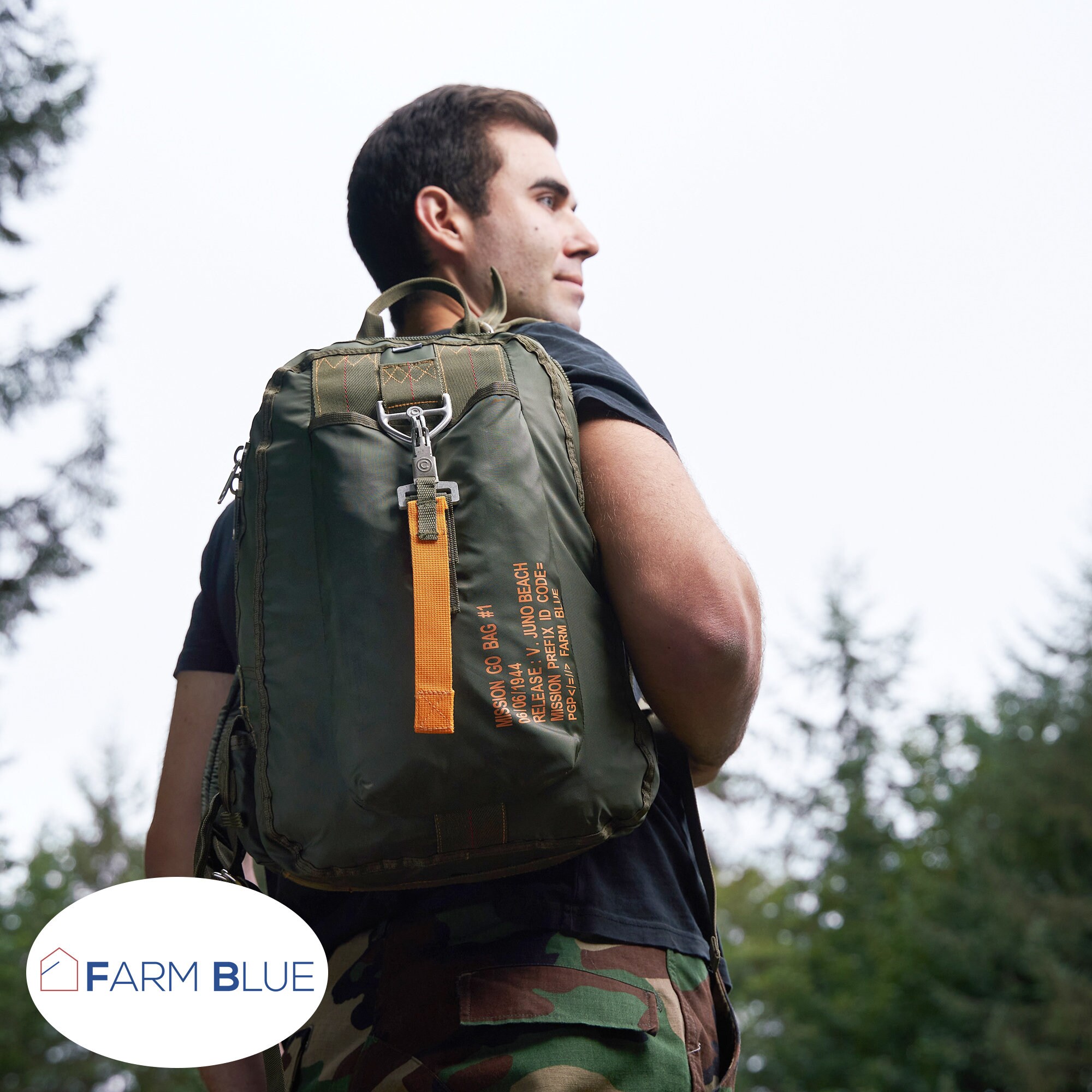 Farm Blue Tactical Backpack With Army Parachute Deploy Clip Etsy