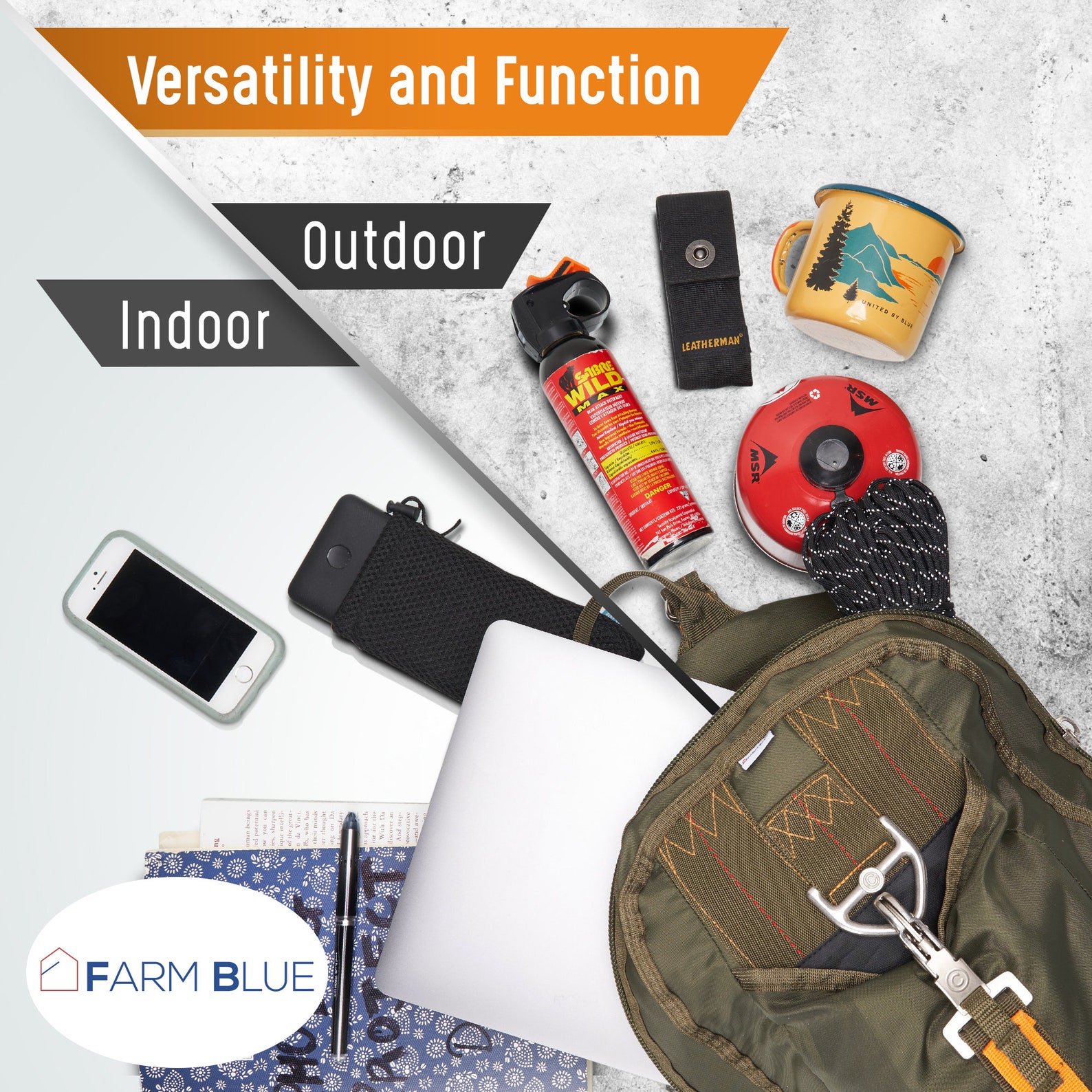 Farm Blue Tactical Backpack With Army Parachute Deploy Clip Etsy UK