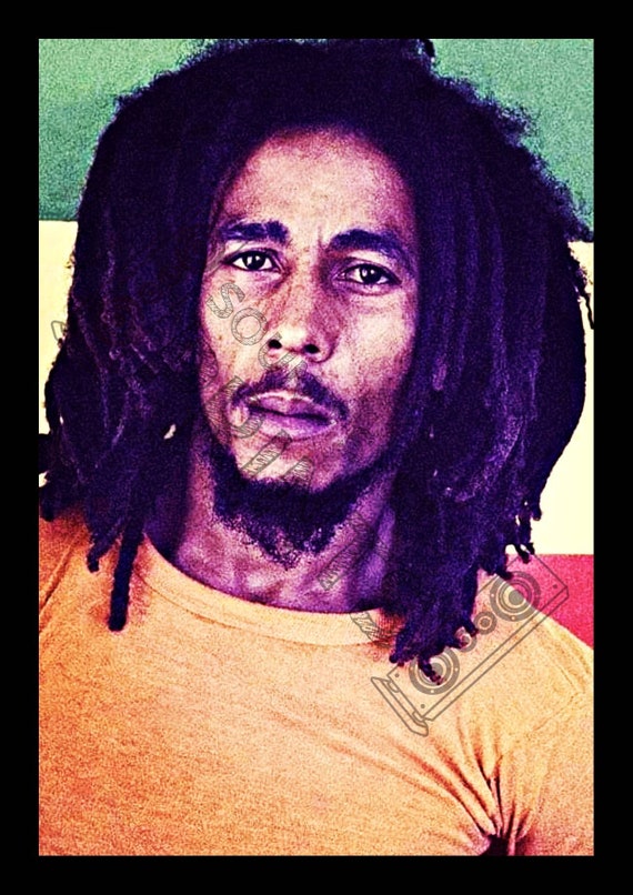 Bob Marley Jamaica Flag Portrait Print Etsy Bob Marley Jamaica Flag Portrait Print Etsy