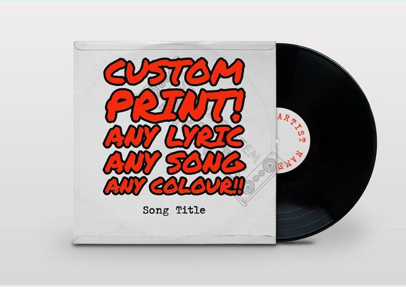 Personalised Vinyl Record Lyric Print Indianapolis Mall