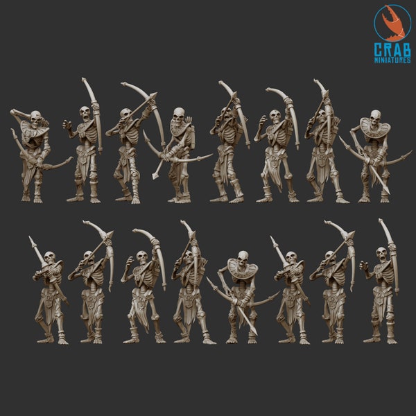 Desert Skeleton Archers (16 models) | e.g. for Khemri / Tomb Kings Skeleton Archers Proxy